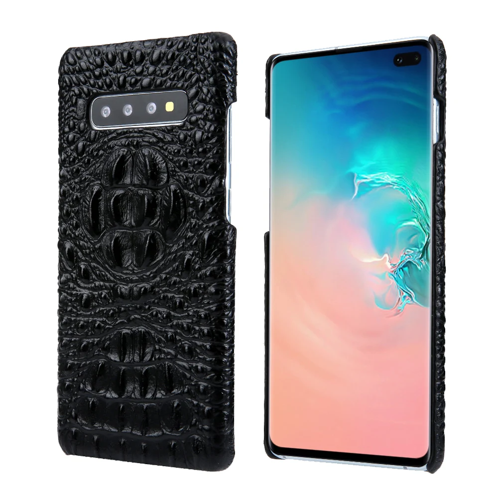 Модные Роскошные 3D крокодил из натуральной кожи чехол для Samsung Galaxy S8 S9 Plus Note 8 Note 9 S10 плюс задняя крышка