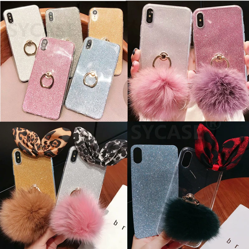 SYCASE для iPhone 6 6S 7 8 плюс блеск кольцо кронштейн в виде ракушки X Xr Xs Max чехол осень