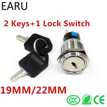 

19mm 22mm Stainless Steel Waterproof Knob Lock Key Switch 5A AC250V 2 3 Positions Rotary Changeover Switch ON OFF Power Switch