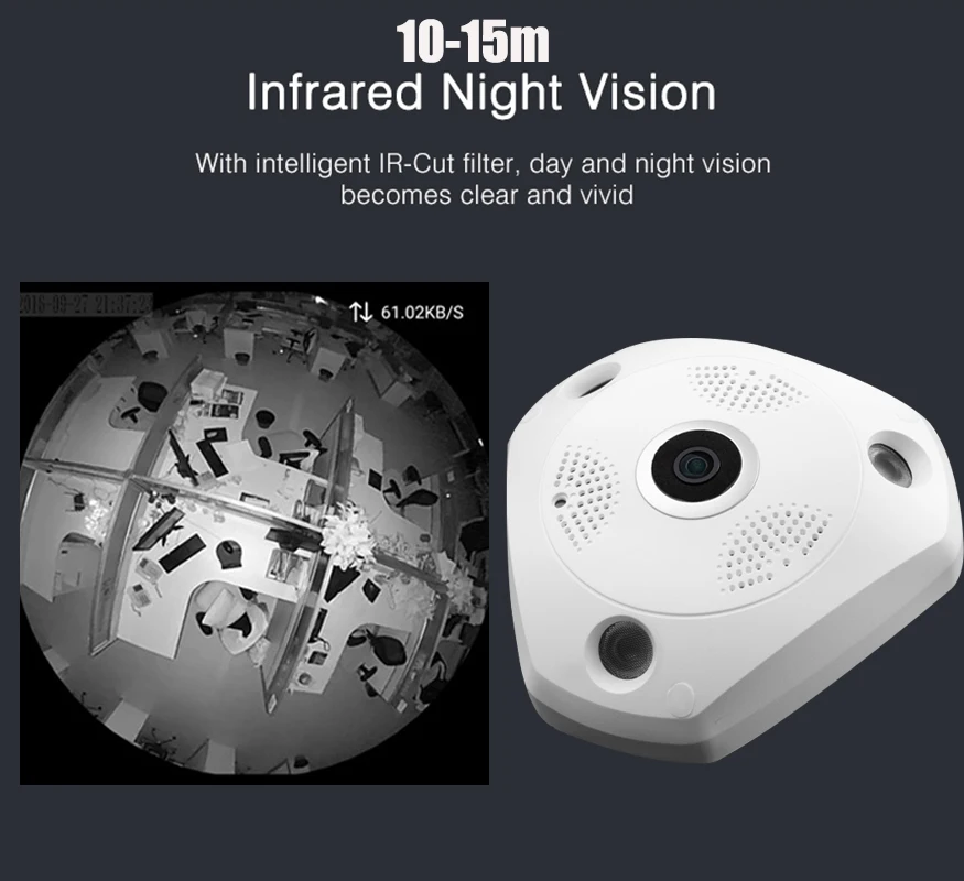 Surveillance wi-fi Panoramic Camera HD 960P 360 Degree WiFi Security IP Camera Fisheye Wireless Two-way Audio Home Monitor Cam Surveillance wi-fi Panoramic Camera HD 960P 360 Degree WiFi Security IP Camera Fisheye Wireless Two-way Audio Home Monitor Cam