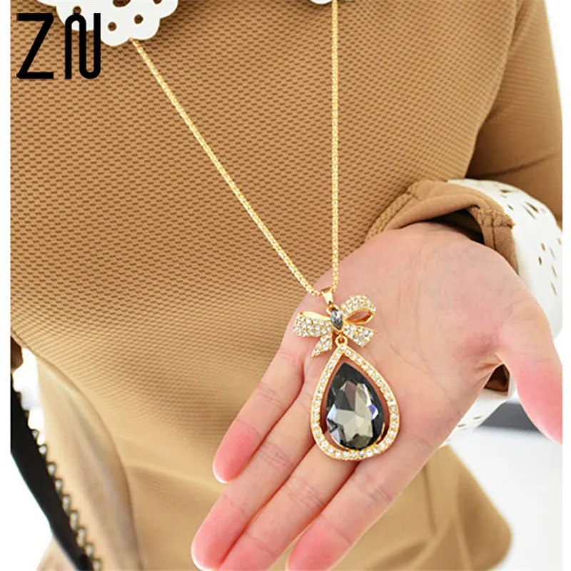 

ZN 2018 New Fashion Jewelry Womens Necklace Accessories Long Necklace For Women Sweater Chain Female