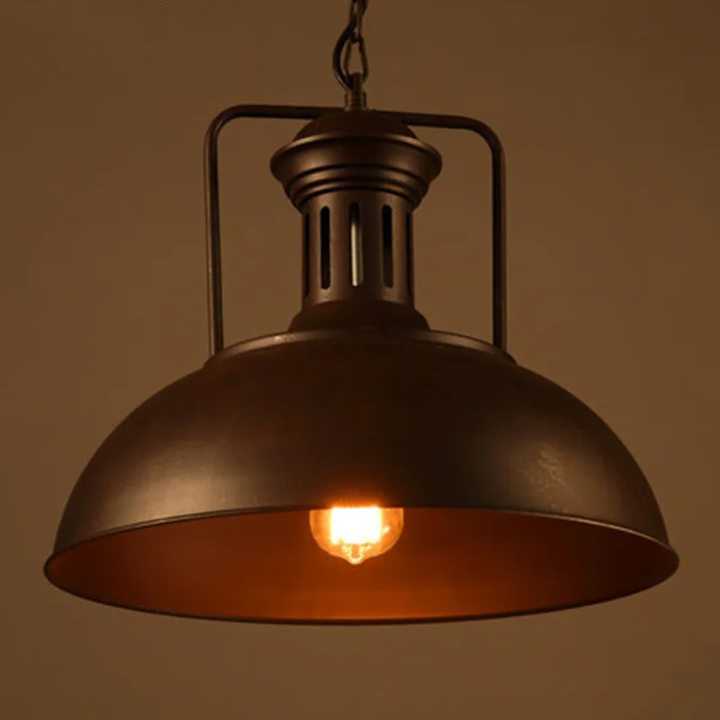 Loft American Country Industrial Iron Light Fixture Cafe Restaurant Bar Metal Lampshade Retro Nostalgic Pendant Lamp