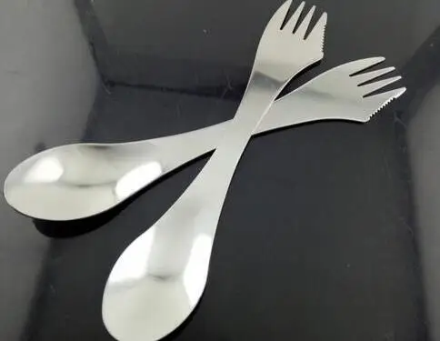 Вилка ложка spork 3 в 1 столовая посуда, нержавеющая сталь набор посуды для столовых приборов кухня для пикника на открытом воздухе Совок/нож/вилка Набор