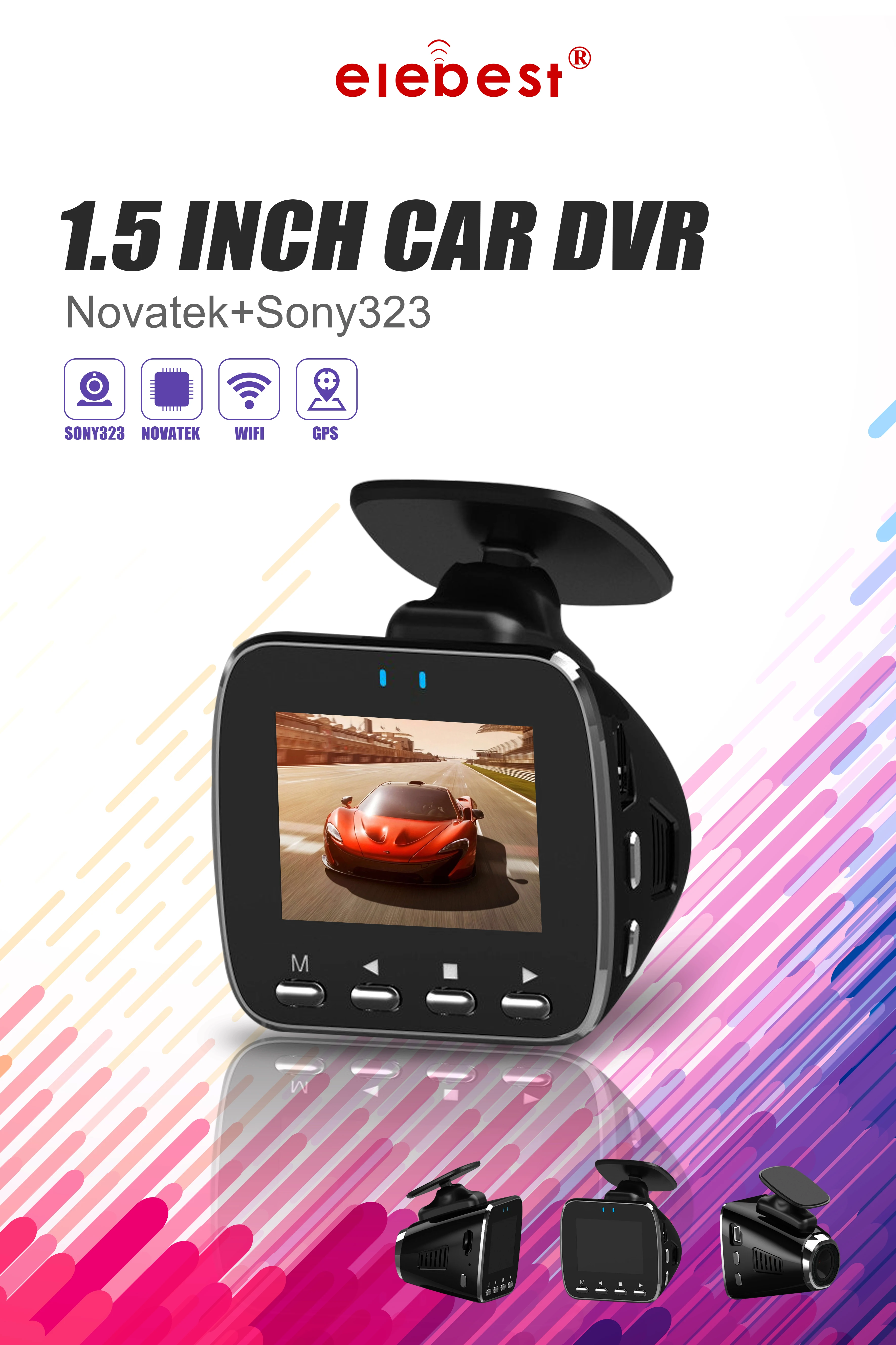 

V15+ Fashion Design Car Dash Cam 1.5 Inch Mini WiFi 1080P DVR with GPS Tracker Phone APP Super Night Vision Parking Monitor