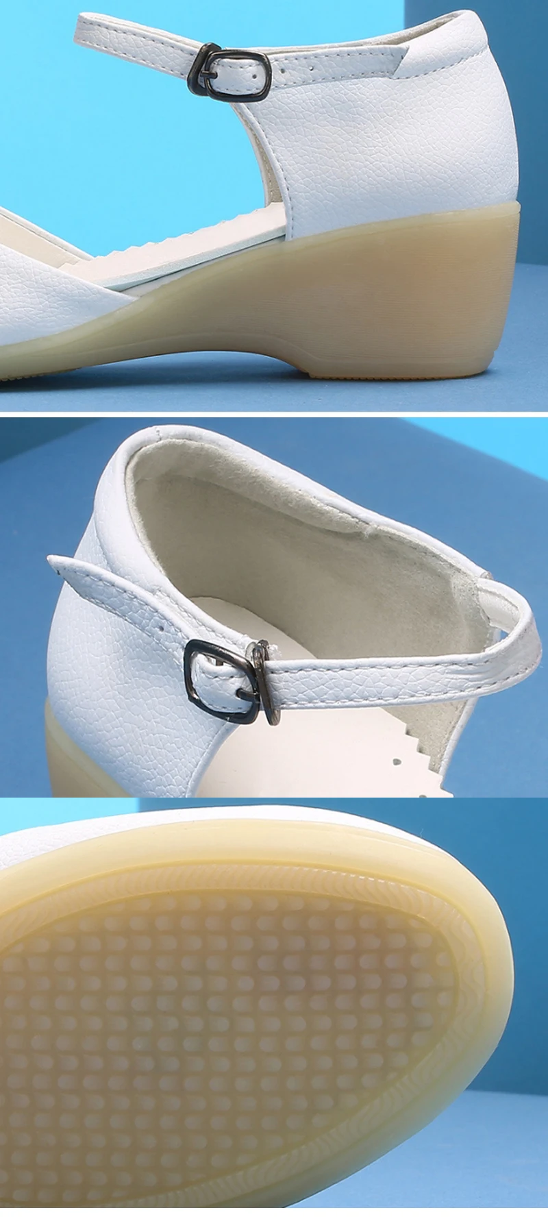 Мягкие Летние Высокое качество Белый Для женщин медсестра врачи Босоножки на танкетке медицинские рабочая обувь Летний сад дышащая