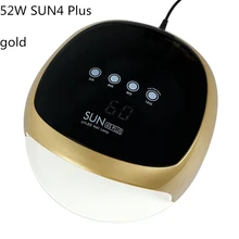 SUN4 плюс 52 Вт УФ-лампы светодиодный светильник для ногтей Профессиональный фен отверждения УФ гель лак для ногтей с Сенсор Smart таймер и 48 Вт лампы для ногтей