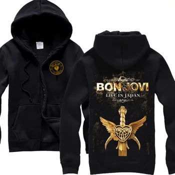 

9 kinds Zipper pollover hoodies Bon Jovi Band rocker winter jacket 3D punk heavy metal casual sweatshirt XXXL heart sword