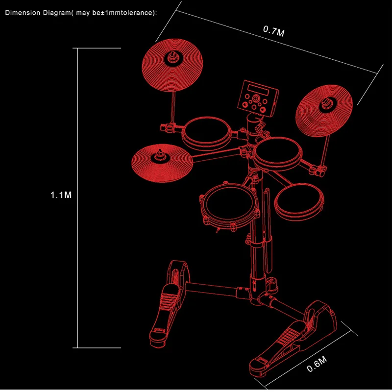  AROMA TDX-10 Electronic Drums Kit 12 Drum Kits Sounds Metronome Inside Easy and Recording & Replay  - 33003081904