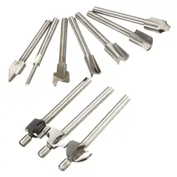 NFLC-10PCS 1/8 "Мини хвостовиком HSS Титан фрезы для Ротари набор инструментов