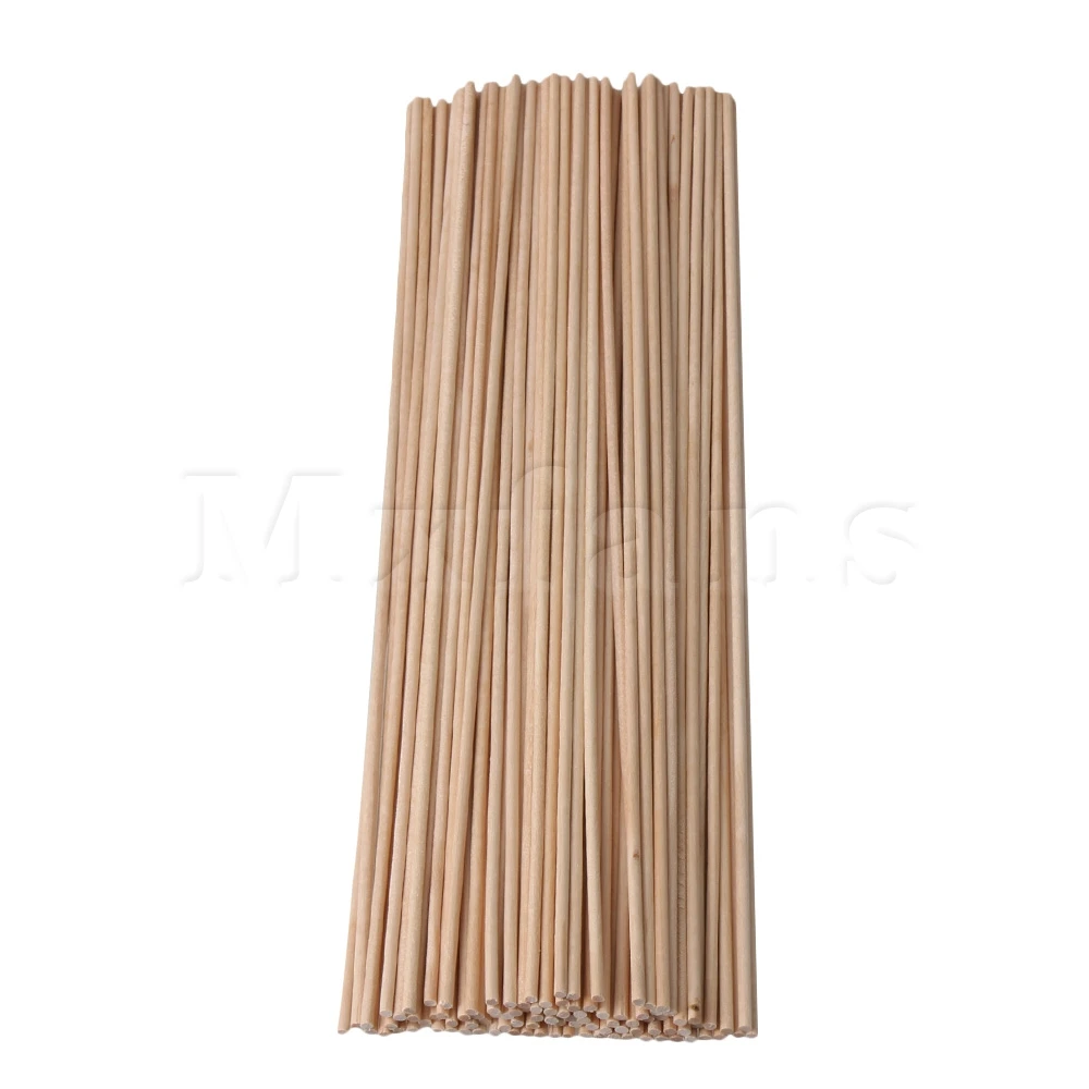 100pcs Dowel Rods Long DIY Dowel Rods Wood Craft Dowel Sticks for Kids Children