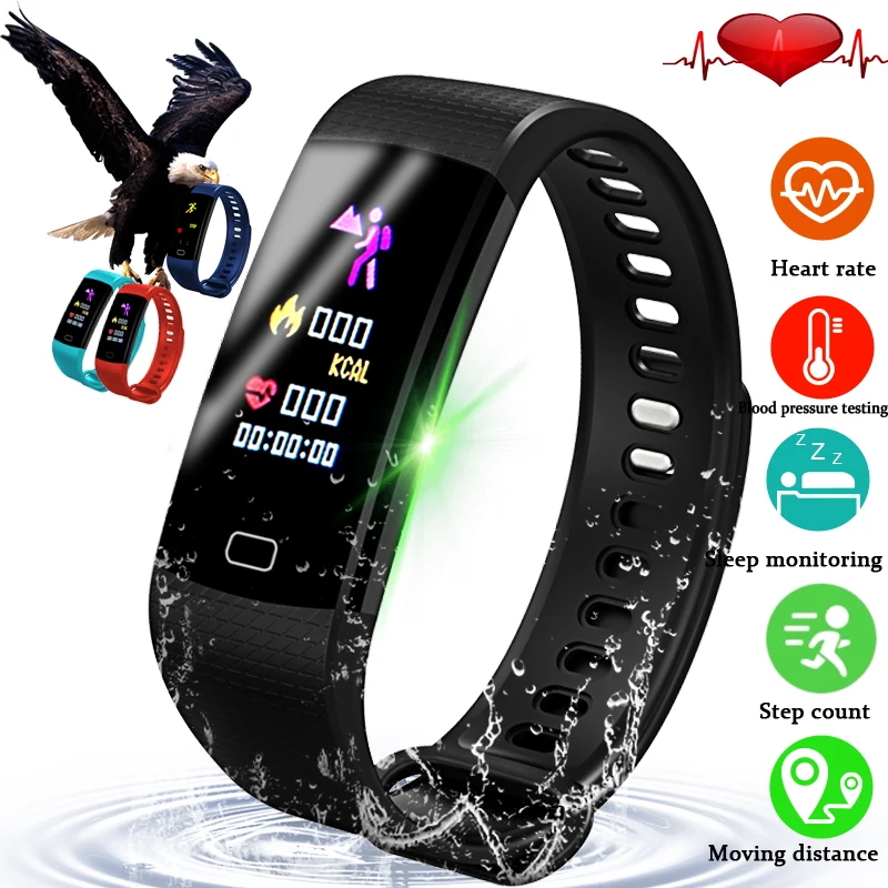 

LIGE Fitness Smart Bracelet Blood Pressure Heart Rate Pedometer Sleep Monitor Information Reminder Waterproof Sport Watch + Box