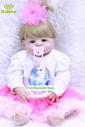 Reborn полный Силиконовый reborn baby куклы-игрушки для девочек 23 "57 см прекрасная принцесса малыш реборн Младенцы Куклы для ребенка подарок bonecas