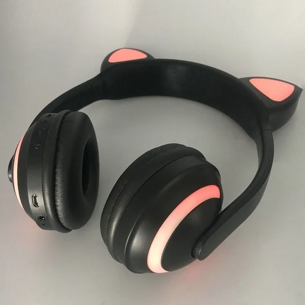 Беспроводная игровая Bluetooth гарнитура для ПК стереонаушники наушники с кошачьими