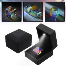 23 мм стеклянный Кристальный Combiner Призма куб RGB дисперсионный сплиттер экспериментальный инструмент с синим сверкающим ящиком