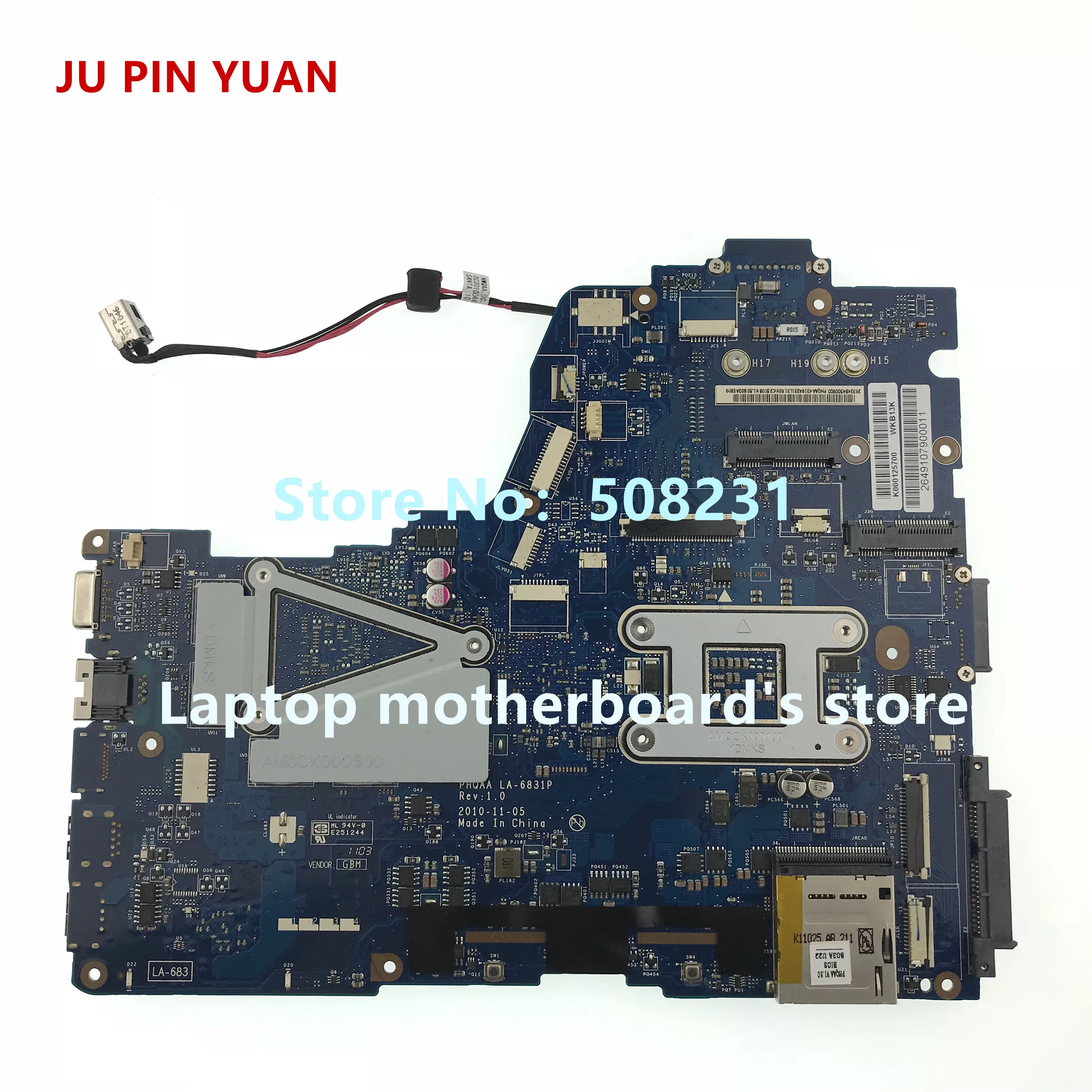 JU PIN юаней K000125700 PHQAA LA-6831P Mainrboard для Toshiba satellite P750 P755 A665 материнская плата для ноутбука полностью протестированы