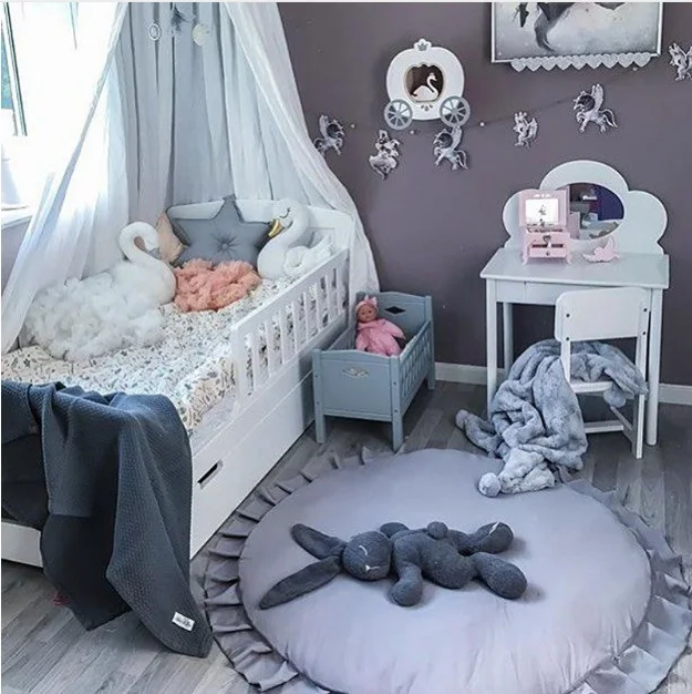 Princess Lace Girls Kids Crawling Carpet Baby Bedding Blanket Children's Room Decoration Floor Carpet Baby Mattress