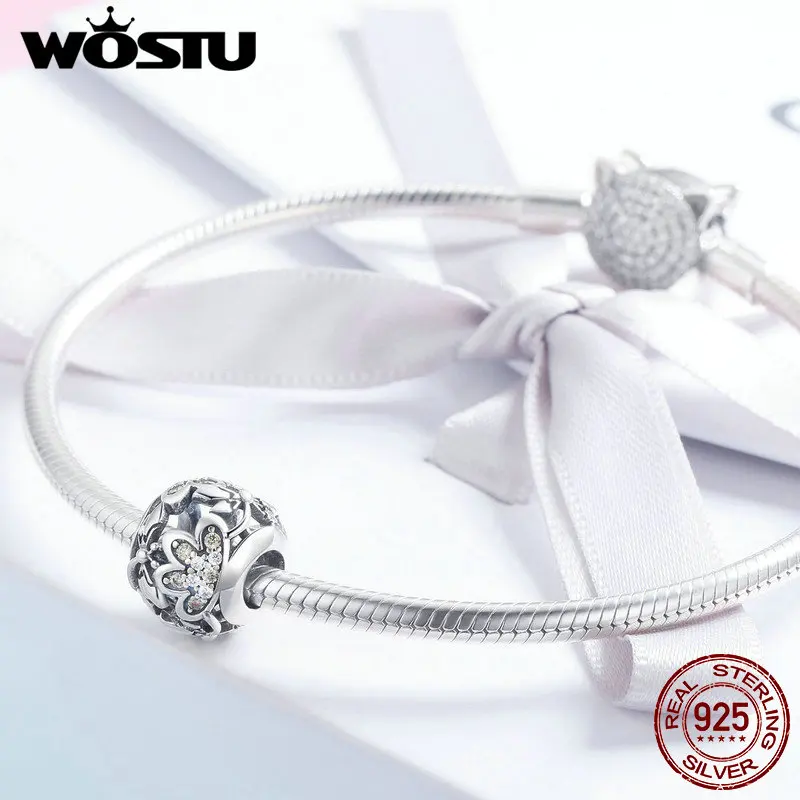 WOSTU 925 Sterling Silver Dragonfly Meadow Charm Beads Fit Original WST Bracelet Pendant Authentic DIY Women Jewelry Gift C822