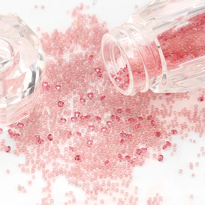 1 Bottle Crystal Caviar Beads Nail Rhinestones Micro Bead Gravel Multicolor Strass Crystal Glass Fo