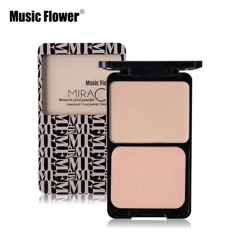 

Music Flower Brand Nude Face Base Pressed Powder Palette Makeup Matte Concealer Contour Compact Cheek Cosmetics with Puff Set
