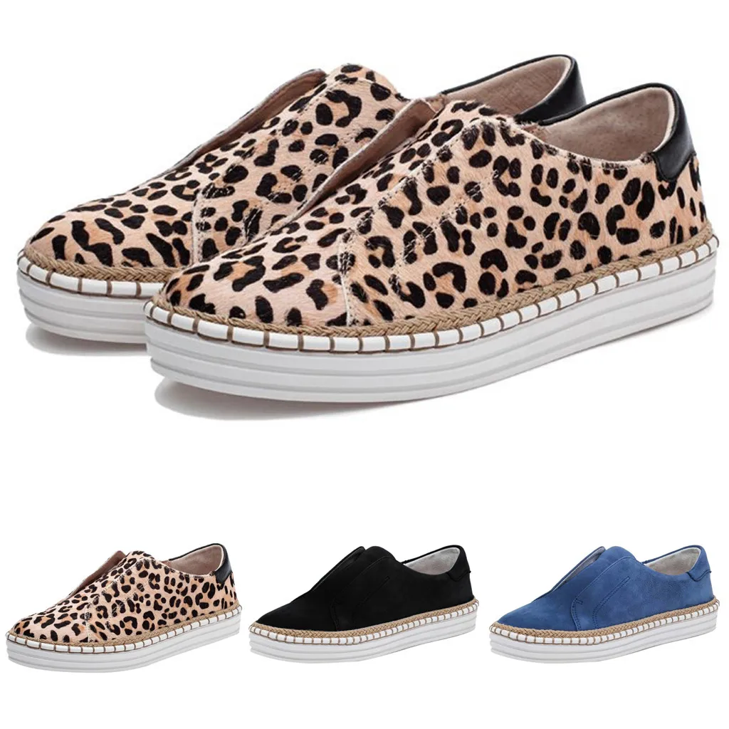 

Sneaker Slip On flat Shoes Women Leopard Casual platform Shoe summer autumn panther Round Toe Loafers Single Sport Footwear New