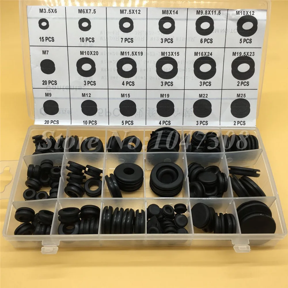 Rubber Grommet Assortment Firewall Hole Plug Set Electrical Wire Gasket
