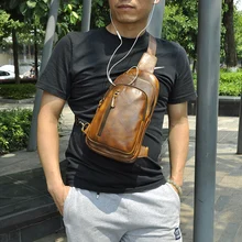 Мужская качественная кожаная повседневная дизайнерская нагрудная сумка на лямках модная Дорожная сумка на одно плечо " планшет/Зонт рюкзак мужской 8005l