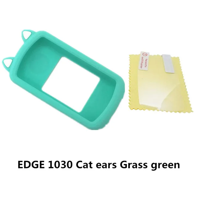 Garmin EDGE 1030 GPS для велосипеда, код для верховой езды, силиконовый защитный чехол с ушками медведя/кошачьими ушками, фирменный неоригинальный - Цвет: Cat ears Grass green