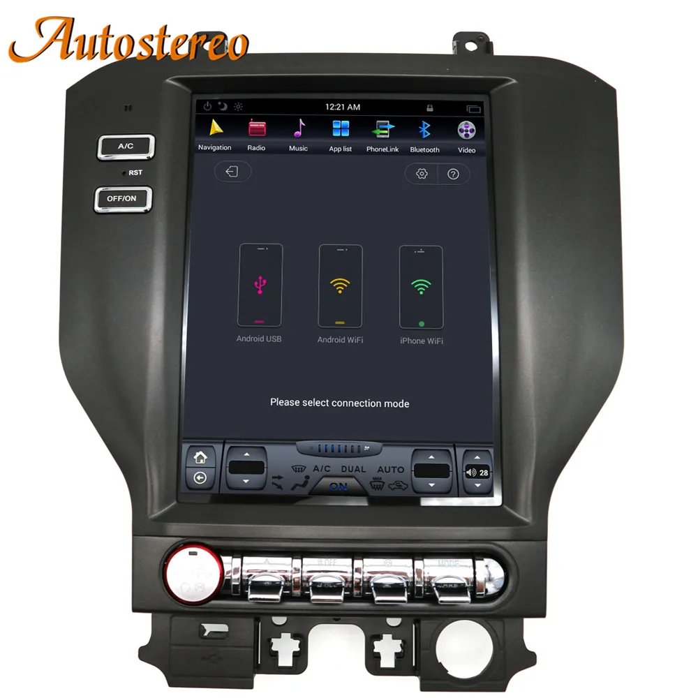 Perfect Android 7 Tesla style Car GPS Navigation For Ford Mustang 2015+ stereo headunit multimedia radio tape recorder IPS No DVD player 11