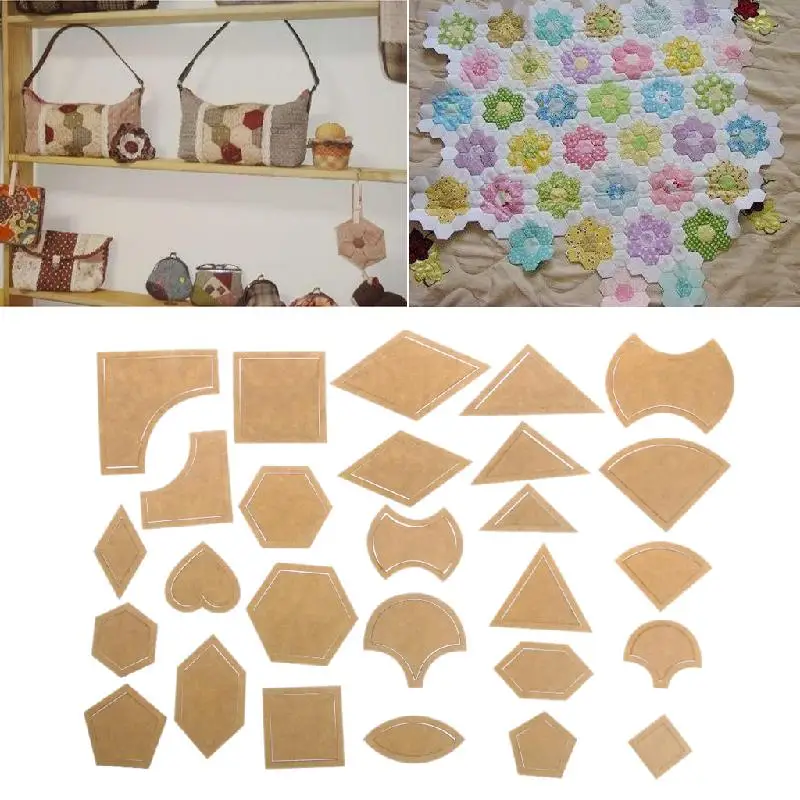 

54Pcs Mixed Handmade Quilt Templates DIY Tools Patchwork Quilter Quilting Supply 27 Designs