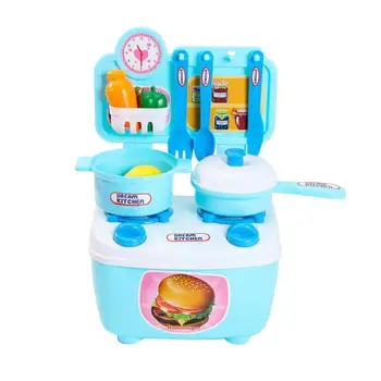 

Children Kids Pretend Kitchen Cooking Play Set Cooker Tableware Kitchenware Toys Set(Blue)