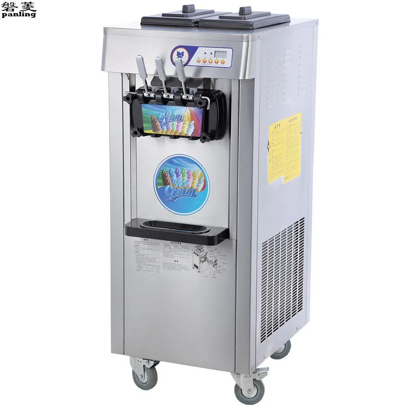 Floor Stand Soft Ice Cream Machine LED Display Commercial Stainless