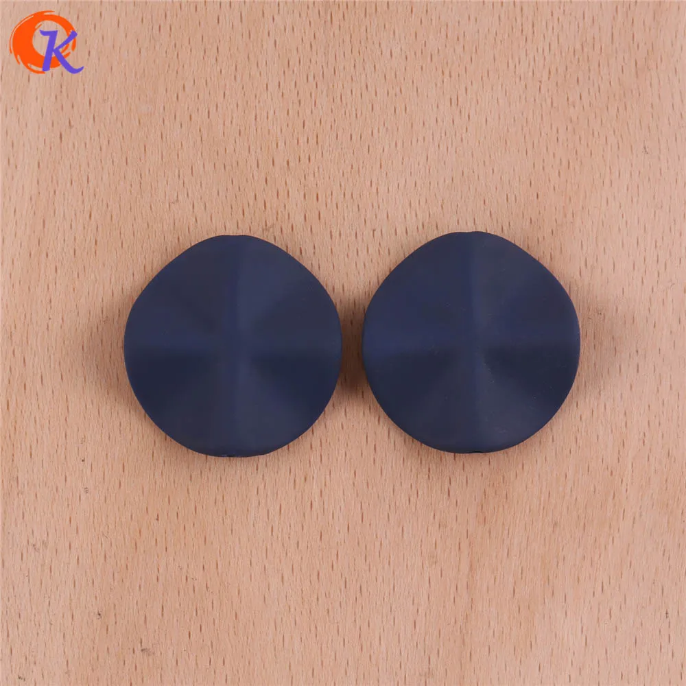 Cordial Design 26mm 100Pcs Jewelry Accessories/Acrylic Beads/Wave Flower Shape/Hand Made/Rubber Effect Beads/Earring Findings - Color: Navy Blue