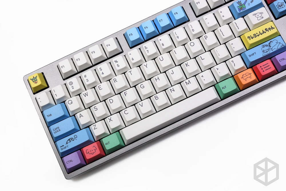  cherry profile Dye Sub Keycap Set PBT plastic Crayon Shin-chan for mechanical keyboard white blue g