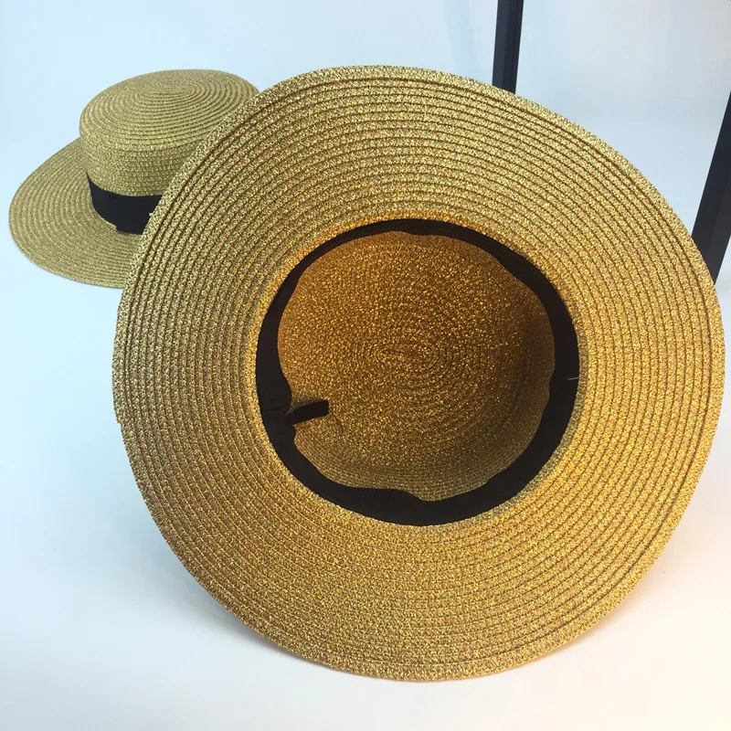 Ручная работа плетение Raffia солнцезащитные шапки для женщин черная лента шнуровка большая соломенная шляпа с полями открытый пляж летние шапки Chapeu Feminino