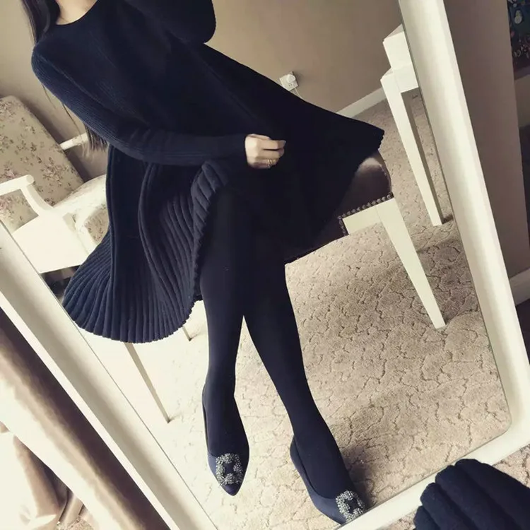 

2010 Large size womens dress 200 pounds autumn winter new dress covered belly sweater knitting sweater