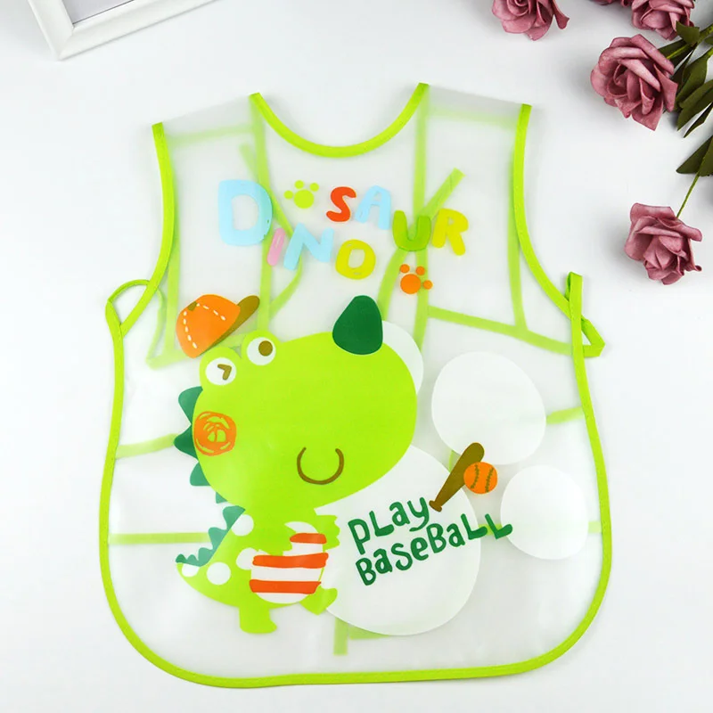 Baby EVA sleeveless gown Baby vest bib Transparent anti-dressing Lace-up waterproof disposable bib dinner clothes feeding child