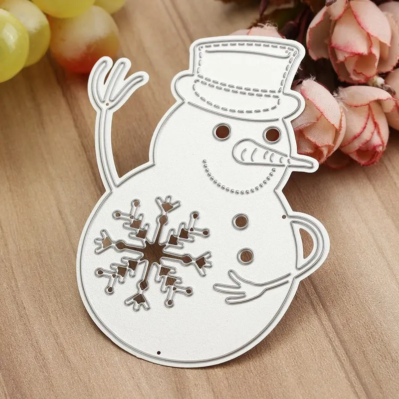

KiWarm Hollow Snowman Cutting Dies Stencils Template Embossing Painting for Scrapbooking Album Photo Paper Cards DIY Decor