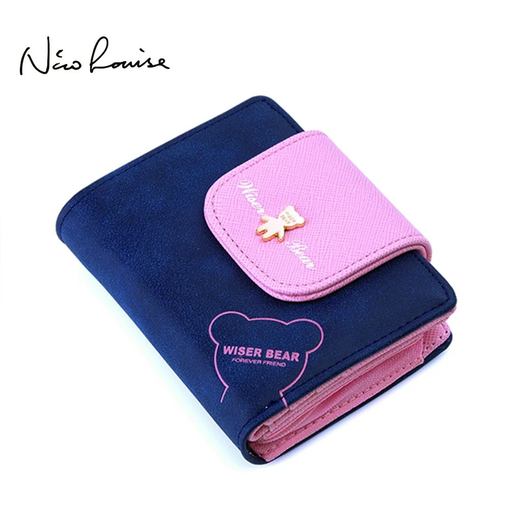 

2018 Brand New Lovely Bear Wallet Female Leather Small Change Clasp Purse Money Coin Card Holder Carteras Girl wallets Portfolio