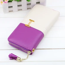 Marke Brieftasche Reißverschluss Lange Brieftasche Frauen Fringe Purse Handgelenk Clutch Reißverschluss Leder-kartensteckplatz Abendgesellschaft Tasche Dame Geldbörse