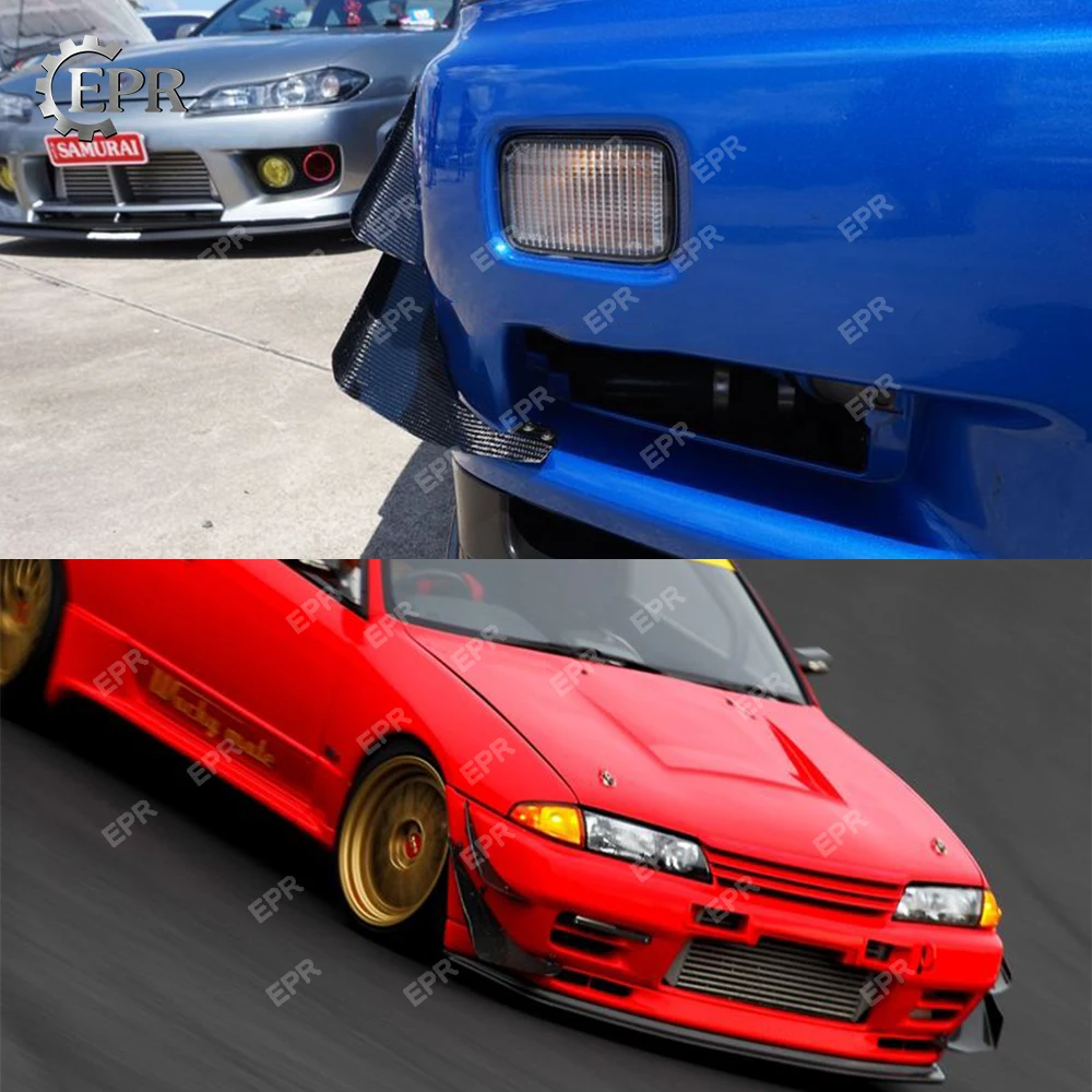 Для Nissan Skyline R34 GTR углеродное волокно передний бампер Canard набор боди комплект авто