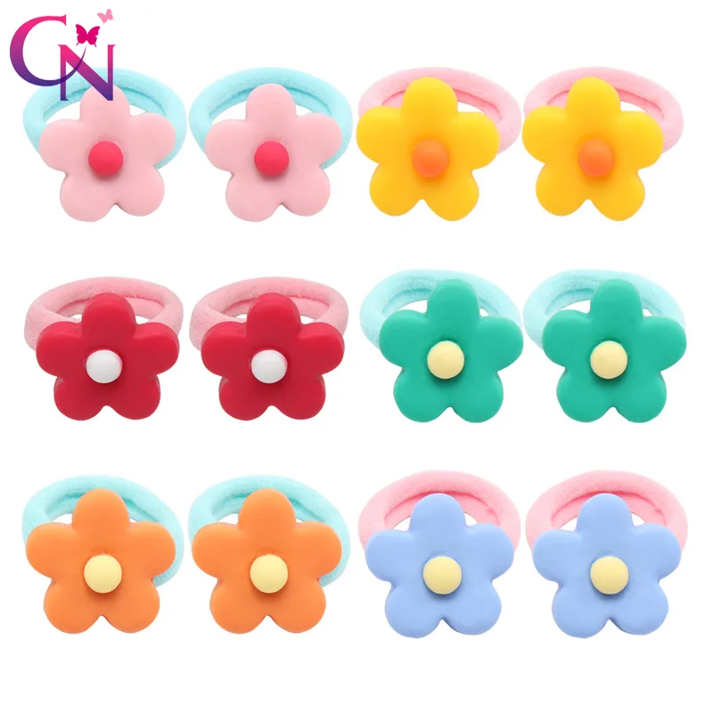 

CN 12 Pcs/lot Flower Headband for Baby Girls Elastic Hair Scrunchies Stretchy Hair band Hair Ties Korean Kids Hair Accessories