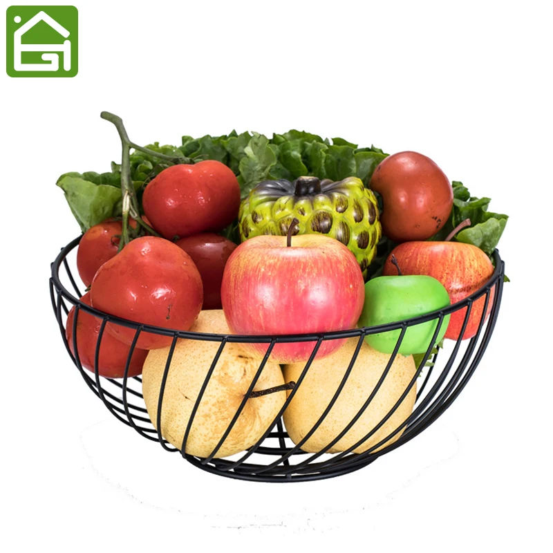 Iron Fruit Basket Countertop Fruit Vegetable Basket Display Stand