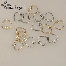 20 шт./лот, 12 мм, цинковый сплав, золото, серебро, мини милые Полые Подвески в форме сердца для рукоделия, серьги, аксессуары для изготовления ювелирных изделий