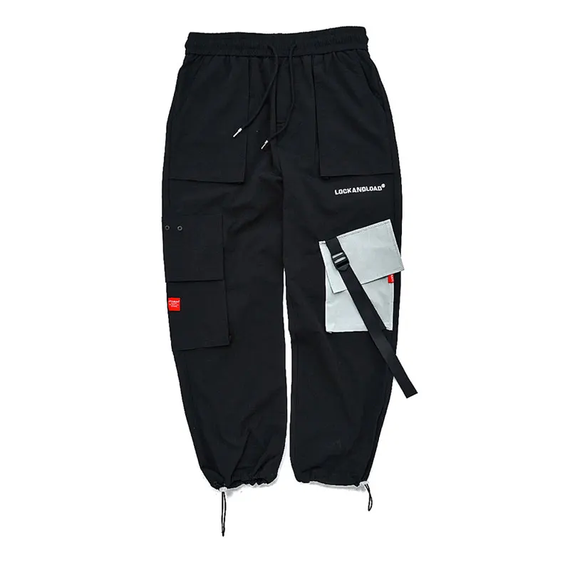 GONTHWID карманы Карго шаровары мужские повседневные мешковатые джоггеры тактические брюки Харадзюку уличная хип-хоп мода Swag - Цвет: Black