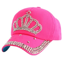 High Quality new fashion rhinestone crystal crown children baseball caps brand popular beauty snapbacks hats for boy girls child