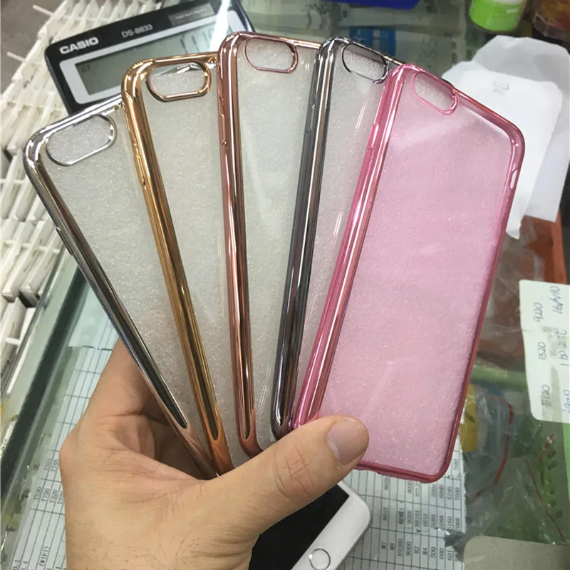 

Transparent TPU Soft Phone Case For iphone XS Max XR X/10 5S SE 5C 6 6S 7 8 Plus Crystal Rubber Electroplating Cover Case