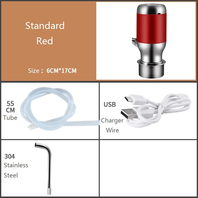 Автоматический Диспенсер насос для воды электрический насос для бутилированной воды Usb заряженный Электрический водяной насос Черный Красный латунный Цвет - Цвет: Red