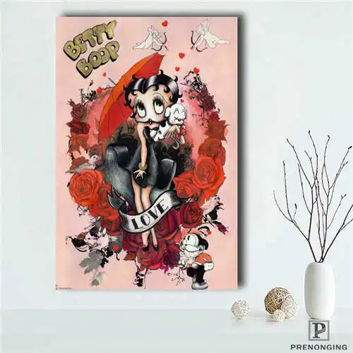

Custom Canvas Poster betty-boop (1) Printing Posters Cloth Fabric Wall Art Pictures For Living Room Decor#18-10-18-03-64