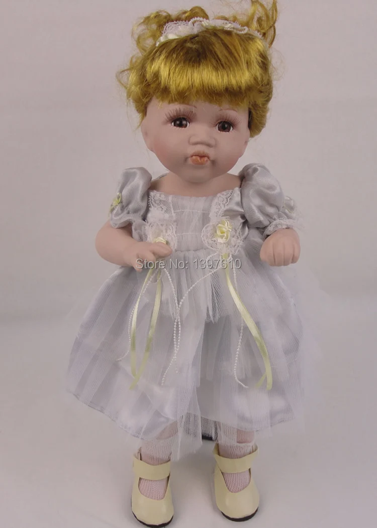 Fashion 16Inch/40cm Realistic Ceramic Baby Dolls sweet and Elegant Baby Girl porcelain Doll With