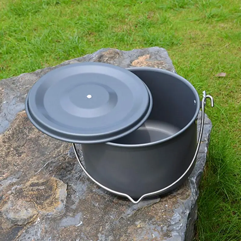 2019 nuevo al aire libre olla individual de aleación de aluminio de camping pot 5-8 marchando olla picnic caldero